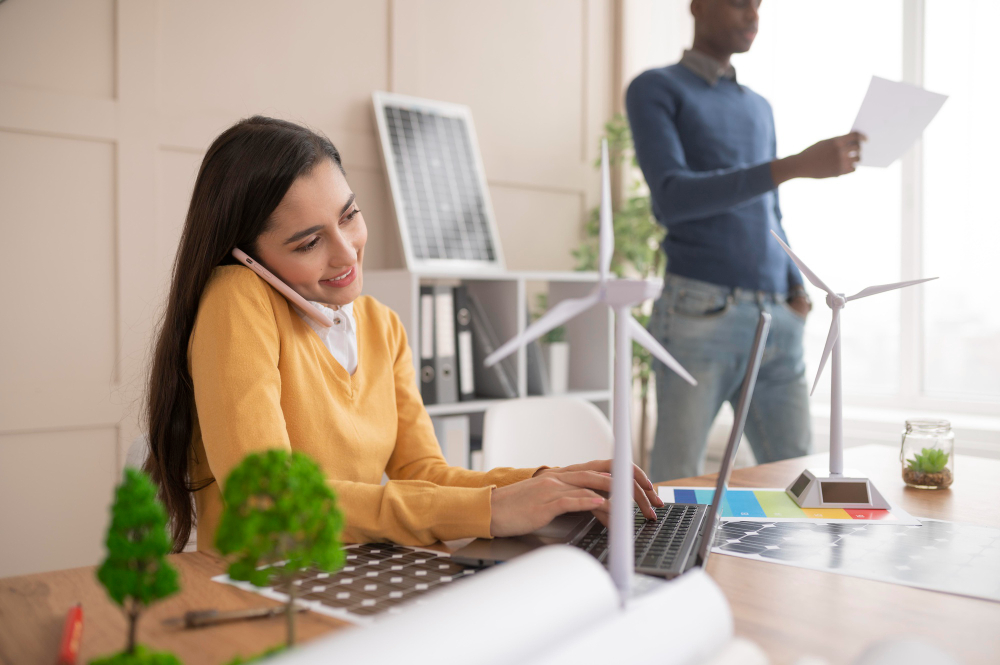 jovem estudando sobre startup de energia renovável