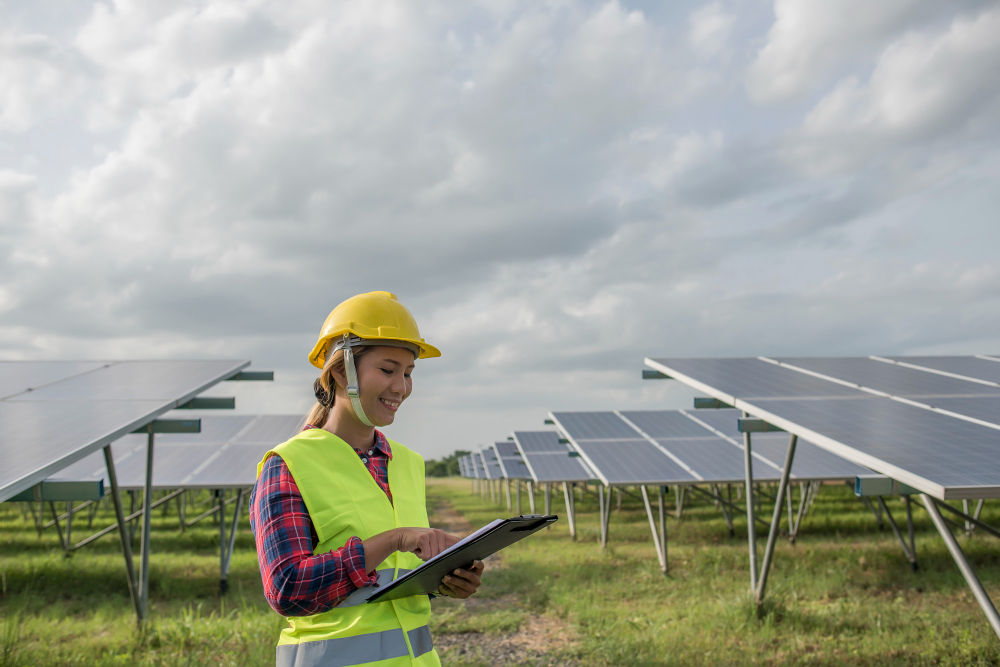 gestora de energia solar aprendendo sobre a nova NR-10